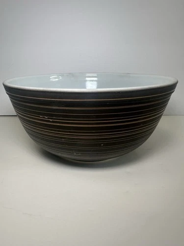 VTG Pyrex Mixing Bowl 403 MCM 2.5 Quart Terra Brown Stripe USA 1964-1965