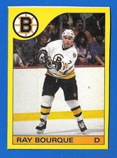 #B RAYMOND RAY BOURQUE 1985-86 O-PEE-CHEE BOX BOTTOM HAND CUT OPC BRUINS