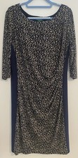 Lauren Ralph Lauren Sz 14W Dress Women’s 3/4 Sleeve Sheath Ruched Waist Slimming