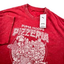 PUMA x TMNT Shirt Mens Medium Red Pizzeria Pi...