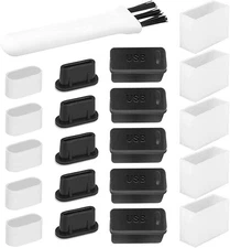 USB Port Dust Cover 20PCS Silicone Anti-Oxidation Cap for Phone Laptop Charger