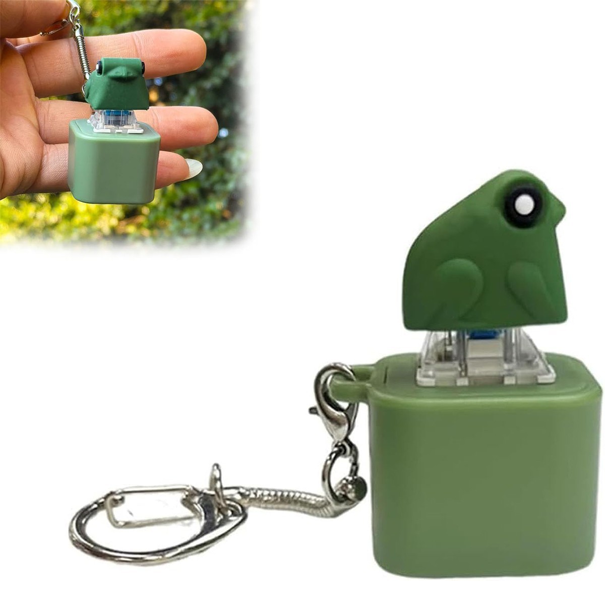 Halloween Rechargeable Frog Croaking Fidget Toy Key Button Fidget Keychain Gift