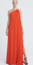 Elyce Jersey One Shoulder Gown from Halston in Vermillion Size 2