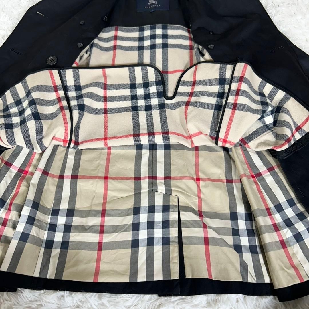 Burberry London Trench Coat Black With Nova Check Pattern Size 34 For Women thumbnail 9
