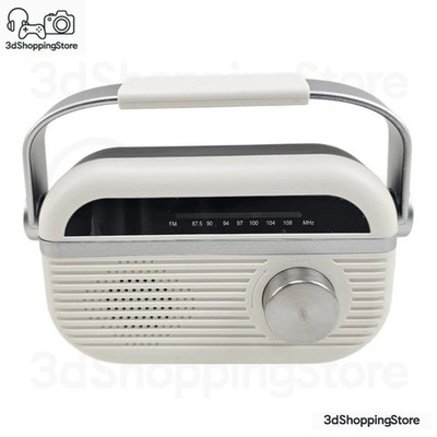 Atlas for Men Tragbares Retro Radio FM AM Kompakt Design Weiß