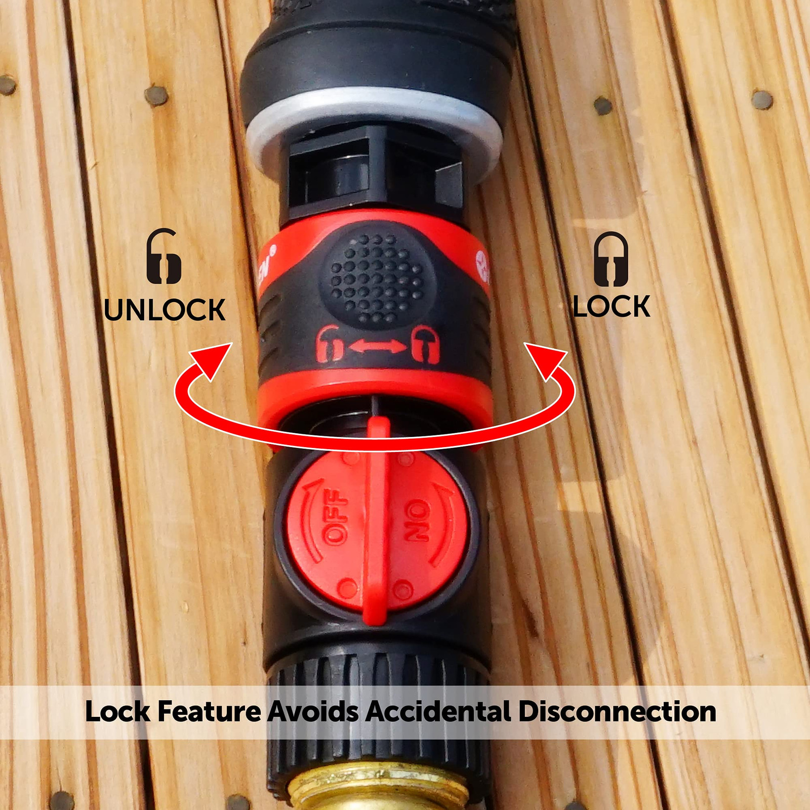 93218 Premium Garden Connect with Shutoff Valve and Water Stop & Lock Feature...