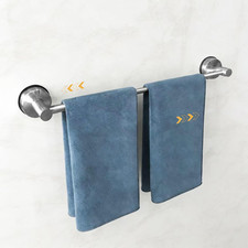 No-Drill Stainless Steel Suction Cup Towel Bar, Adjustable 14.6  24 Inch Bathroom