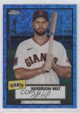 2021 Chrome Platinum Anniversary Blue Mini-Diamond Refractor Brandon Belt 0c3