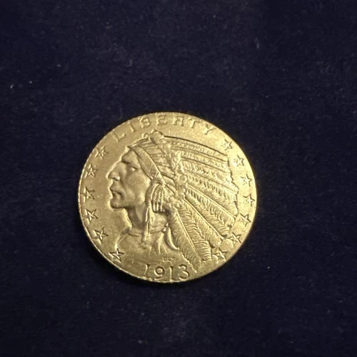 1913 Indian Head Gold Half Eagle Coin