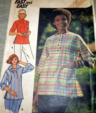  LOVELY VTG 1970s TOPS Butterick Sewing Pattern 12/34