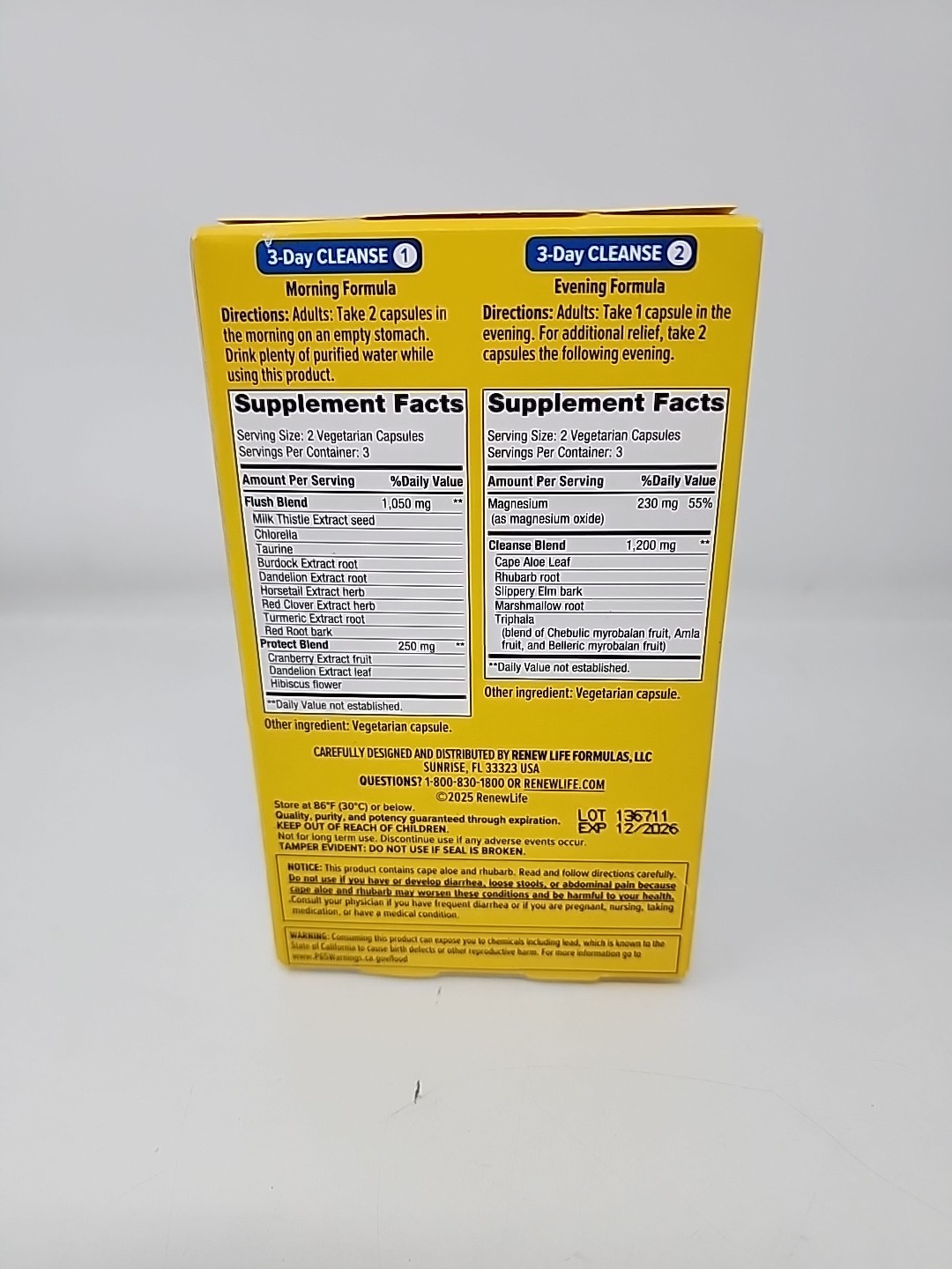 3-Day Cleanse 12 Capsules  by Renew Life Exp 12/26