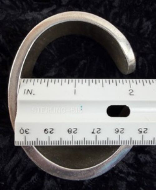 Solid Sterling Silver Cuff Bracelet With Engraved… - image 4