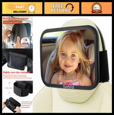 Baby Car Mirror for Fixed Headrest - 360 Rotation, Clear Wide View, Easy Instal