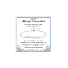 Inspirational Gifts for Women, Silver Wave Bracelet Cheer Up Get Well Encouragem