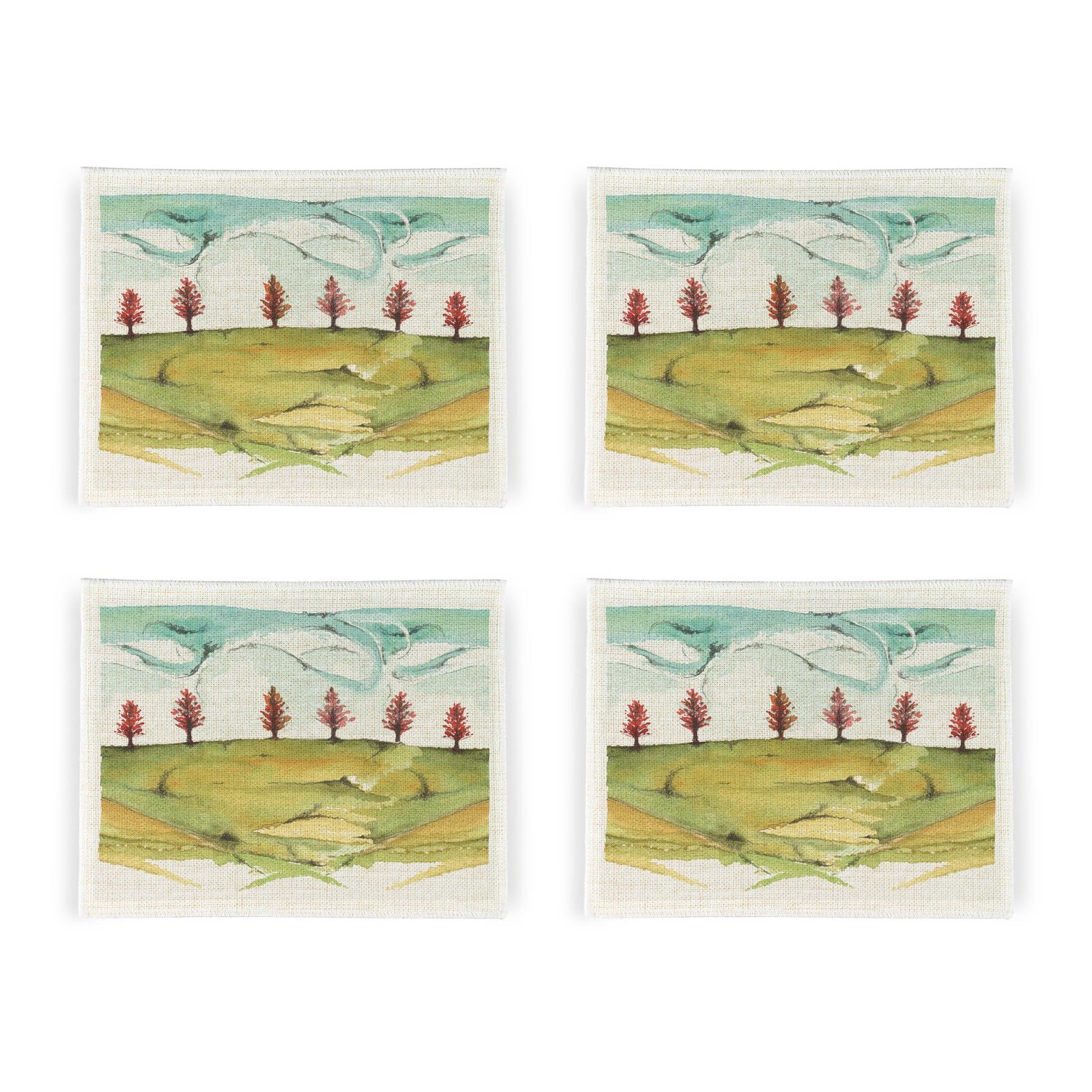 Swirled Skies Placemat Set - Home & Kitchen Décor Landscape Gift - Set of Four