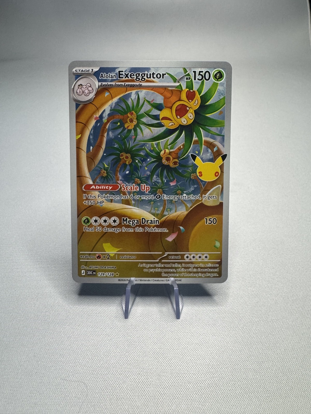 Pokemon TCG - 30th Celebration - Alolan Exeggutor 129/128 Illustration Rare