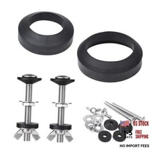 Toilet Tank to Bowl Bolt  Gasket Kit, Universal Gasket Kit with 2 Sets Bolts