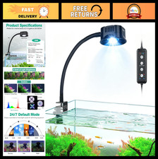 Clip-On LED Aquarium Light with 24/7 Timer - Adjustable Fish Tank Lighting