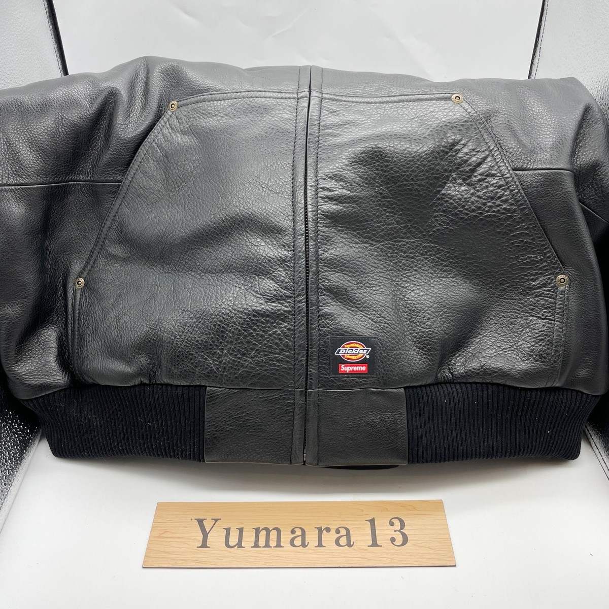Supreme x Dickies Hooded Leather Work Jacket Black Size S
