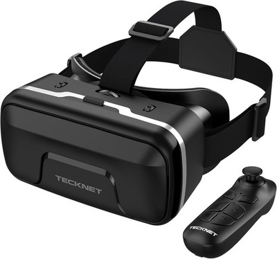 TECKNET VR Headset for Phone with Bluetooth + Controller, Black