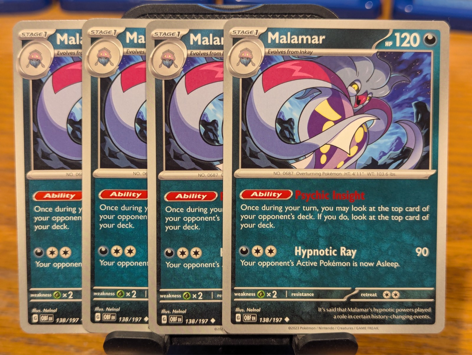 Pokemon TCG Obsidian Flames Malamar 138/197 x4 Playset