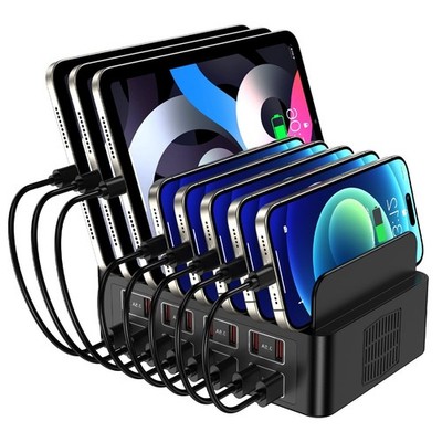 Charging Station for Multiple Devices, 16 Port USB Fast Black 