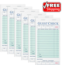 6 Pack Server Books Note Pads Guest Check Books for Restaurants 300 Orders