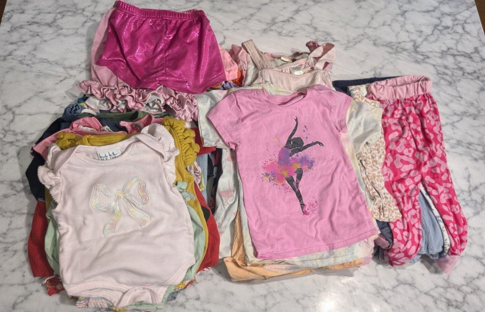 Lot Of Girls Size Large 3M-6T Infant/Kids Used Lightly Worn No Stains Pre-Washed
