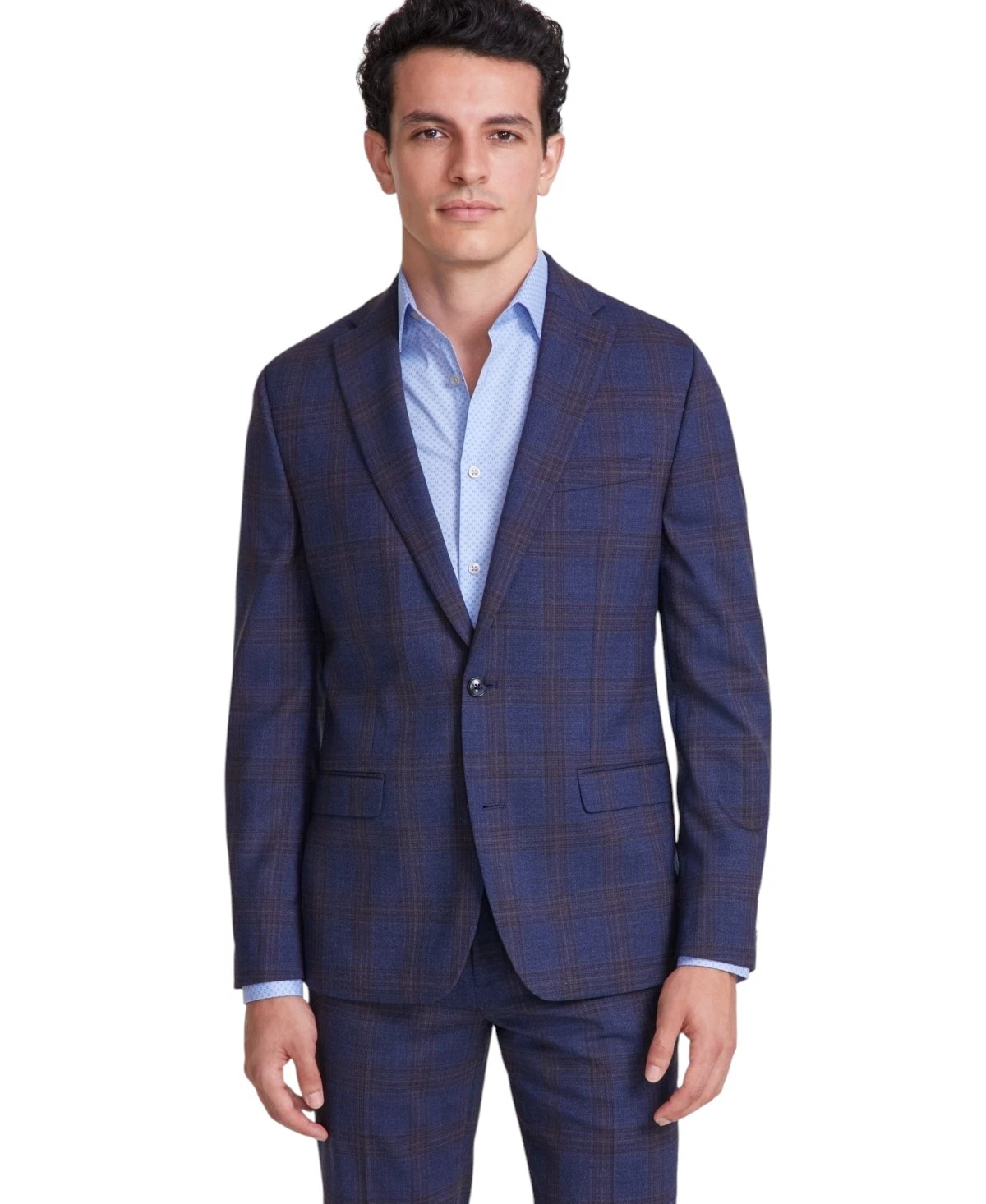 Bar Iii Mens Slim fit Suit Jacket Blazer 42 S Blue Tan Plaid
Opens in a new window or tab