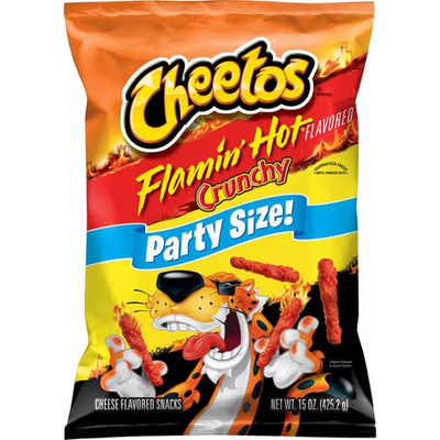 Cheetos Crunchy Cheese Flavored Snacks Flamin Hot Party Size 15 oz Bag