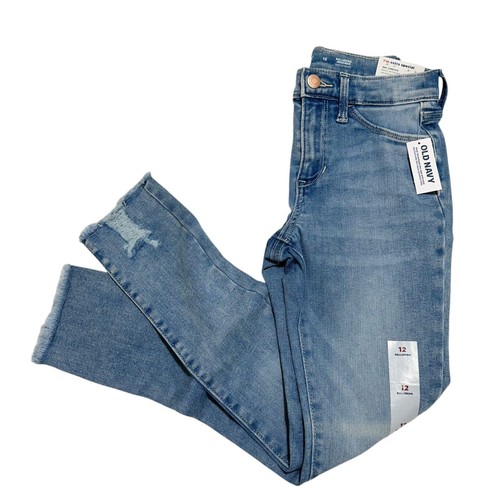 Old Navy Big Girls Size 12 Light Wash Blue Distressed Ballerina Jeggings NWT - Picture 4 of 14