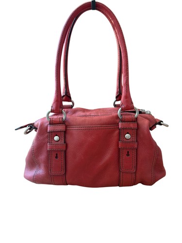 VTG Fossil Maddox Embossed Buttery Soft Leather Satchel Handbag Brick Red Purse, $34.99 - Photo 2