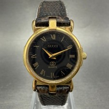 Gucci 3400L Watch Women 22mm White Dial Gold Plated Round New Battery VTG