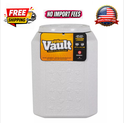 Vittles Vault GAMMA2 35Lb Airtight Pet Food Storage Container Paw Print Bin Lid