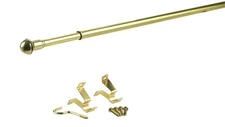 Kenney KN387/3 Brass 7/16 Dia. in. Wall Mount Cafe Curtain Rod 48 x 84 L in.