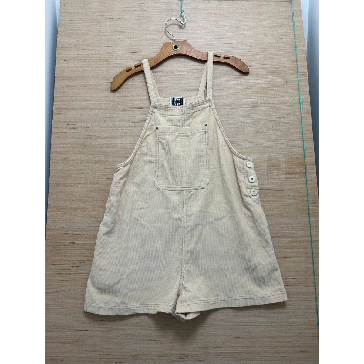 BDG Ivory Corduroy Shortalls Overalls Size Small Urban Outfitters