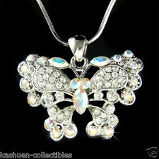 BUTTERFLY made with Swarovski Crystal Bridal Bridesmaid Wedding Jewelry Necklace