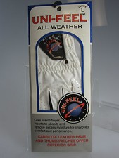 NEW Uni-Feel All Weather Ladies Left Large White Golf Glove w/ Cool Max B485 