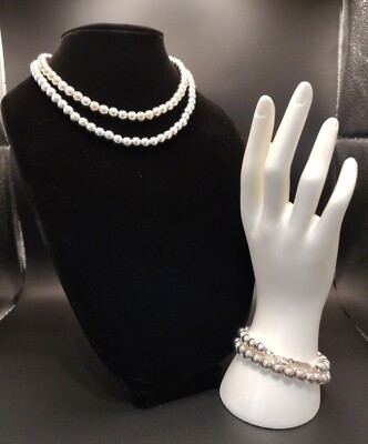 Napier 925 3 mm Silber Perlen, 16'' & 18'' Halsketten, 7,5'' & 8'' Armbänder