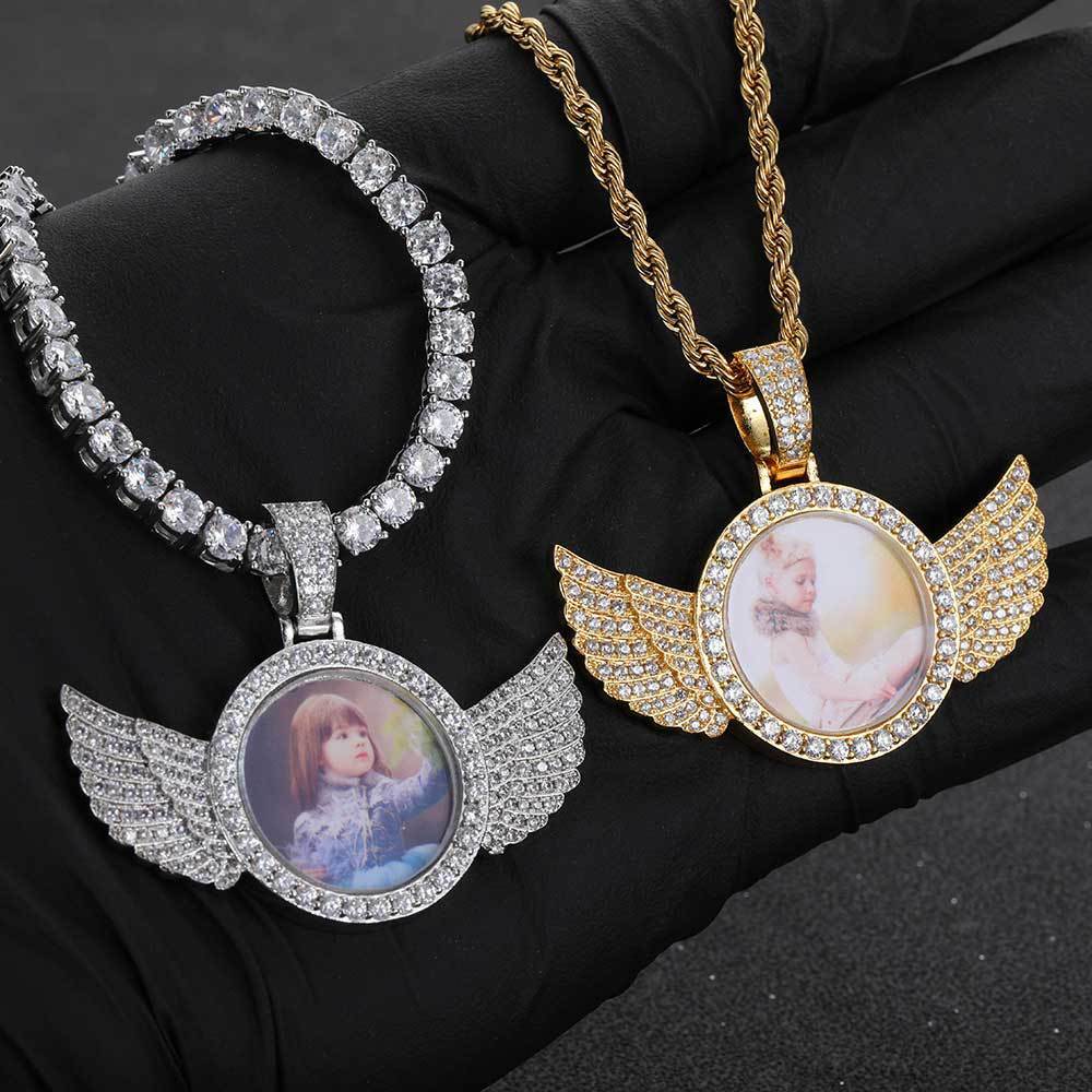 ネックレス・ペンダント Hashtag DDD Clover Wings Angel Vintage Cell Phone Pendant Solid 925 Silver Micro Angel Hip Hop Pendant Iced Diamond