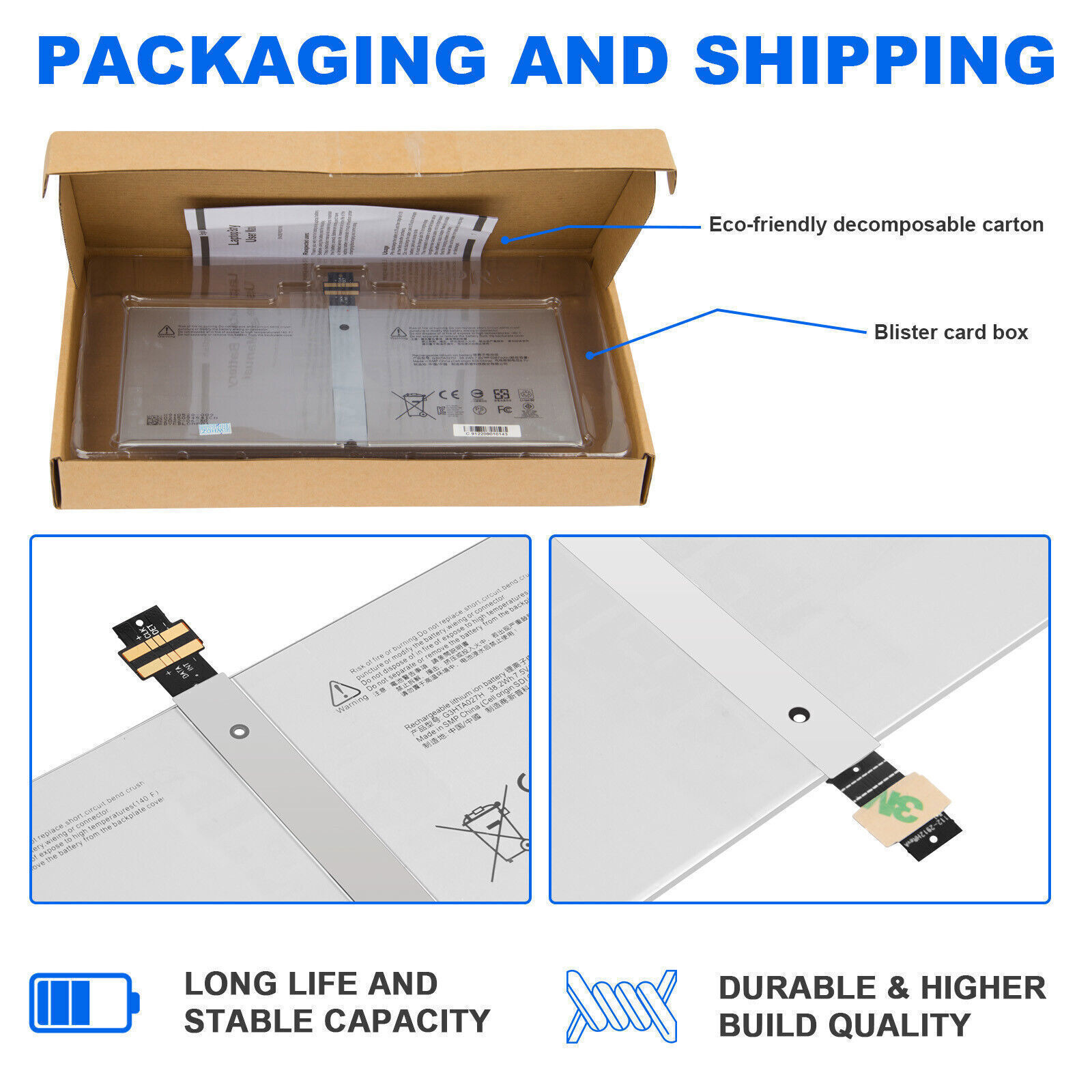 Batterie De Rechange DR. BATTERY Pour Microsoft Surface Pro 4 - Compatible G3HTA027H/DYNR01 - 7,5V 5087mAh