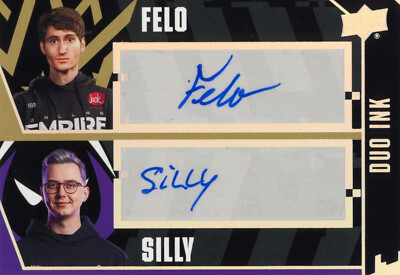 UPPER DECK 2021 CALL OF DUTY LEAGUE SILLY & FELO #DI-TJ DUAL AUTOGRAMMKARTE