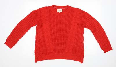 Matalan Damen Pullover rot Rundhals Acrylmischung Größe S