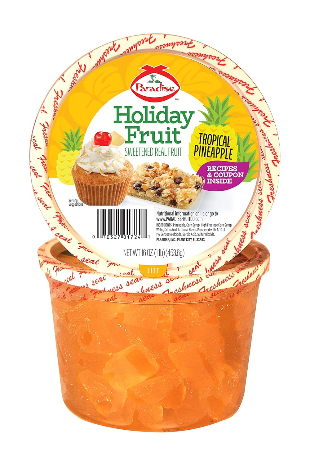 Pineapple Wedges 16 oz Fresh Sweet Tropical Fruit Chunks-image