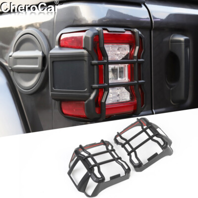 2Pc ABS Tail Light Lamp Guard Protector Cover Bezel for 2018-24 Jeep Wrangler JL