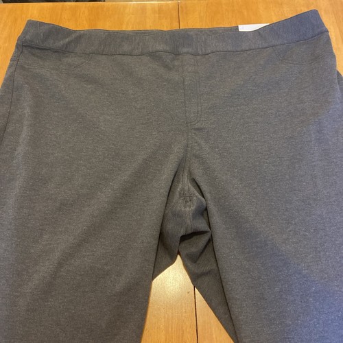 NWT- Lane Bryant-Gray Womens Pants Ponte Trouser Pull-on Elastic Waist 34/36 - Picture 3 of 9