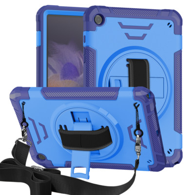 For Samsung Galaxy A9+/A9/A8/A7 Lite Shockproof Rubber Stand Case+Shoulder Strap
