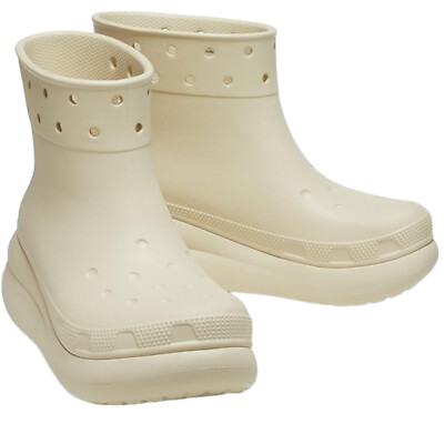 Crocs Adult Crush Waterproof Lightweight Boot Bone Women's Size 6 / Men's Size 4