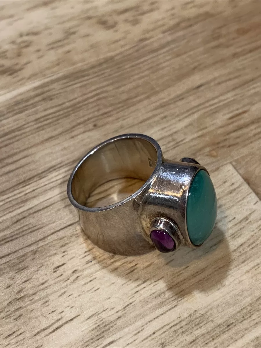 Blue obsidian ring deals