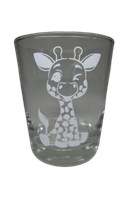 "Deko Teelicht Windlicht Print \"Baby Giraffe\" Weiß Glas Kerzenhalter"
